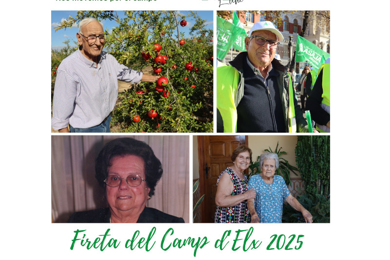 ASAJA entregará el premio Mujer Rural 2025 y el de trayectoria agraria a dos ilicitanos durante la Fireta del Camp d’ Elx